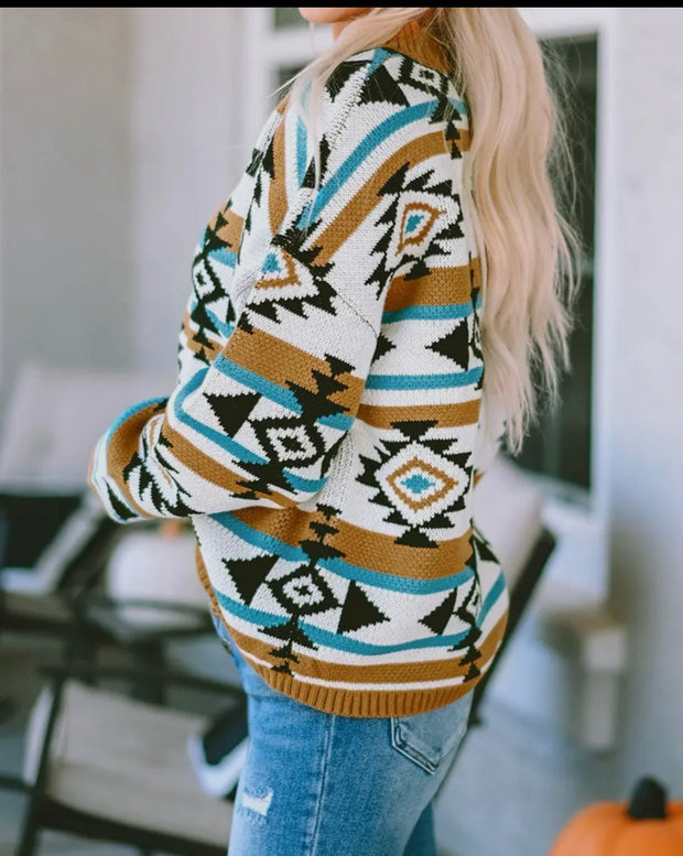 Gemini Aztec Sweater Top