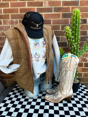 Valencia Quilted Vest- Brown