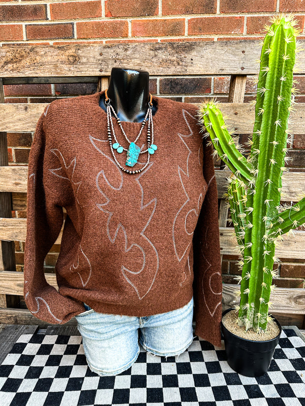 Brownie Boot Stitch Sweater