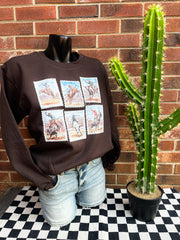 Buckin' Bulls Sweatshirt- Chocolate