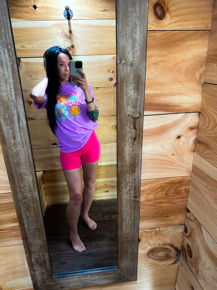 Butter Soft Birkley Biker Shorts- Neon Pink