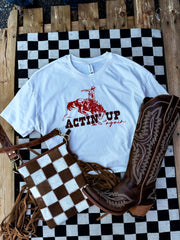 Actin Up Again Cropped Graphic Tee