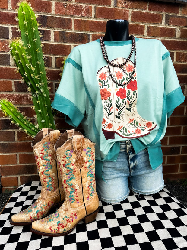 Floral Boots Top