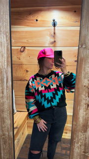 Neon Western Lights Sweater