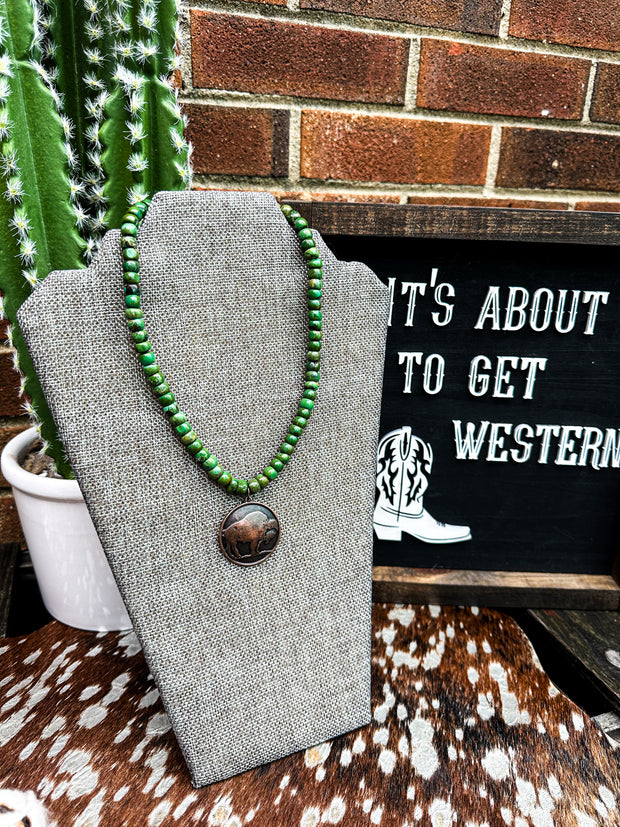 Stetston Necklace- Buffalo Charm