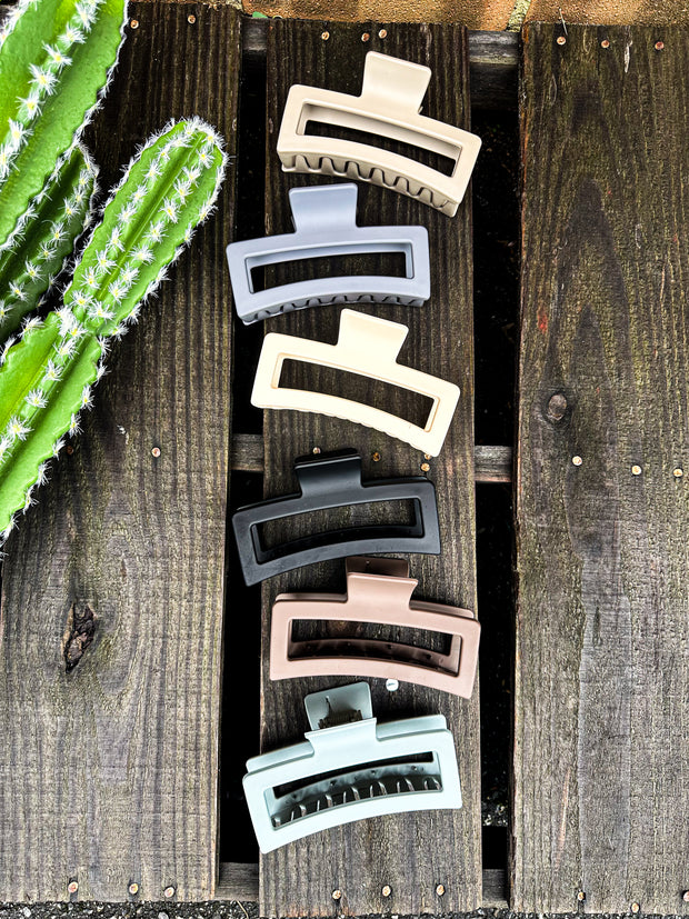 Jumbo Muted Claw Hair Clips