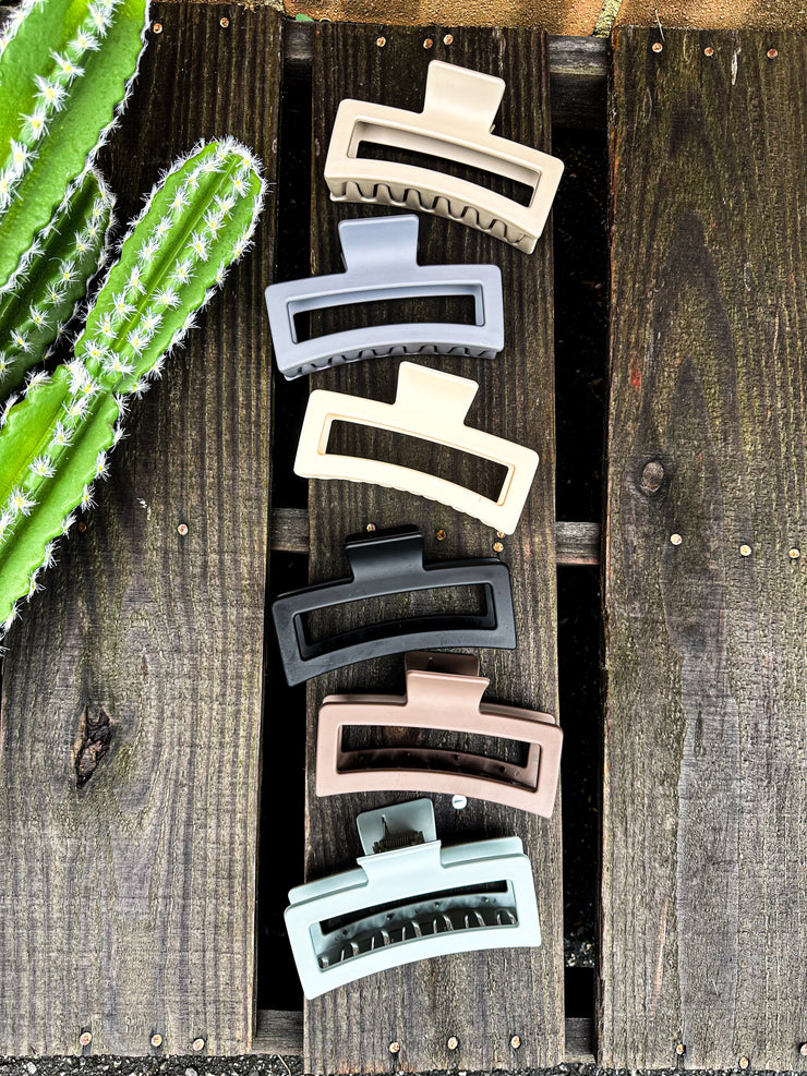 Jumbo Muted Claw Hair Clips