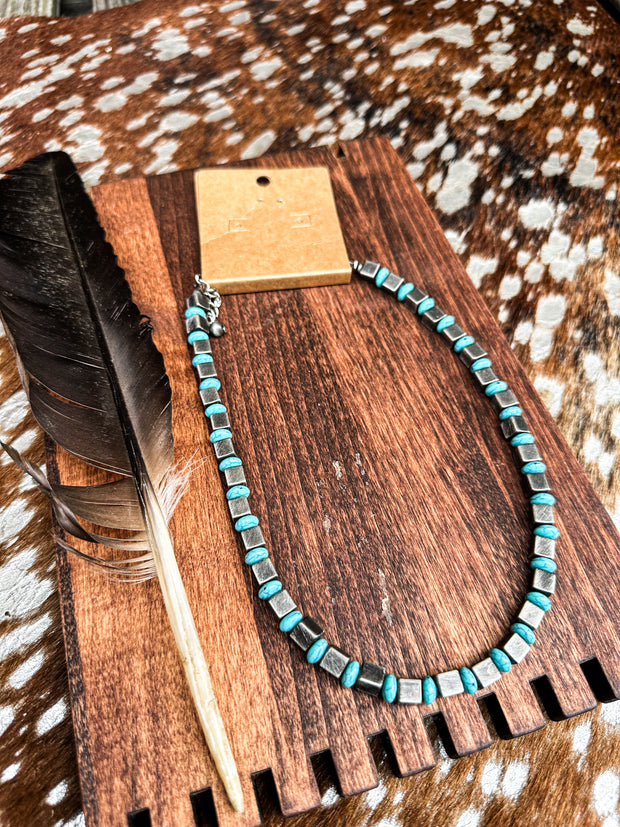 Turquoise Square Body Necklace