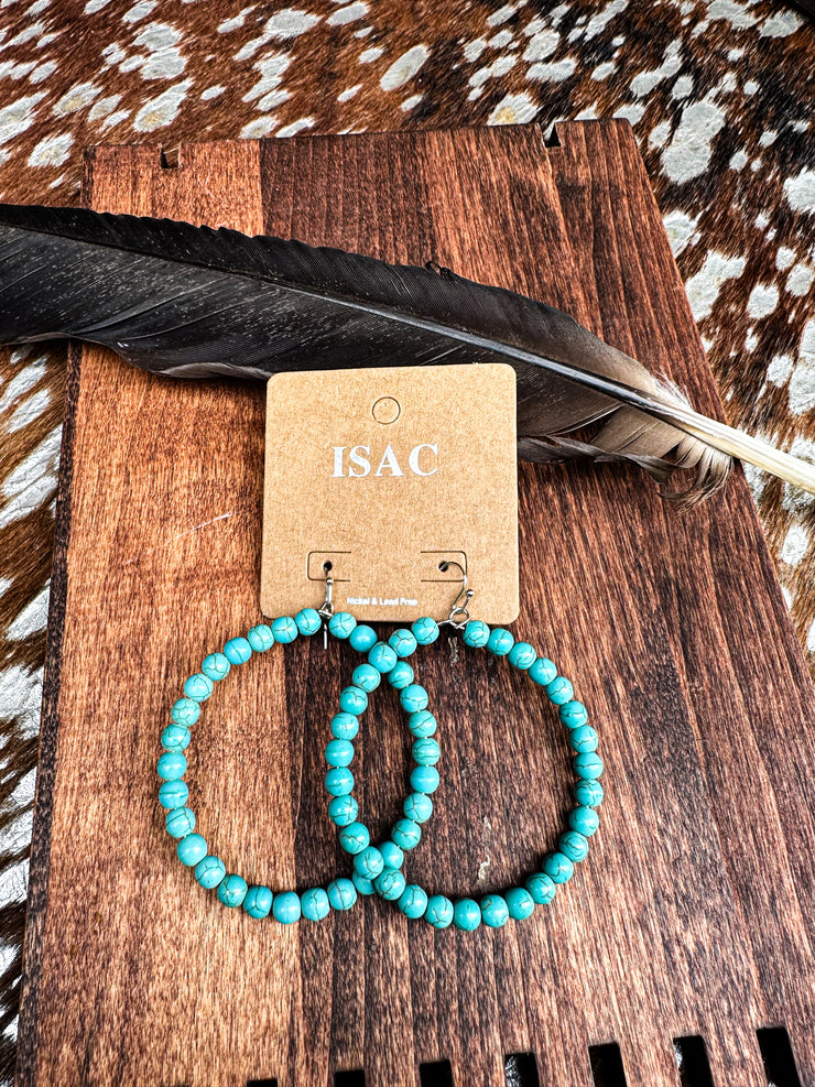 Turquoise Drippin Hoops