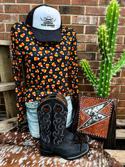 Candy Corn Corral Mesh Top