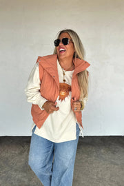 Harlow Puffer Vest - Terracotta