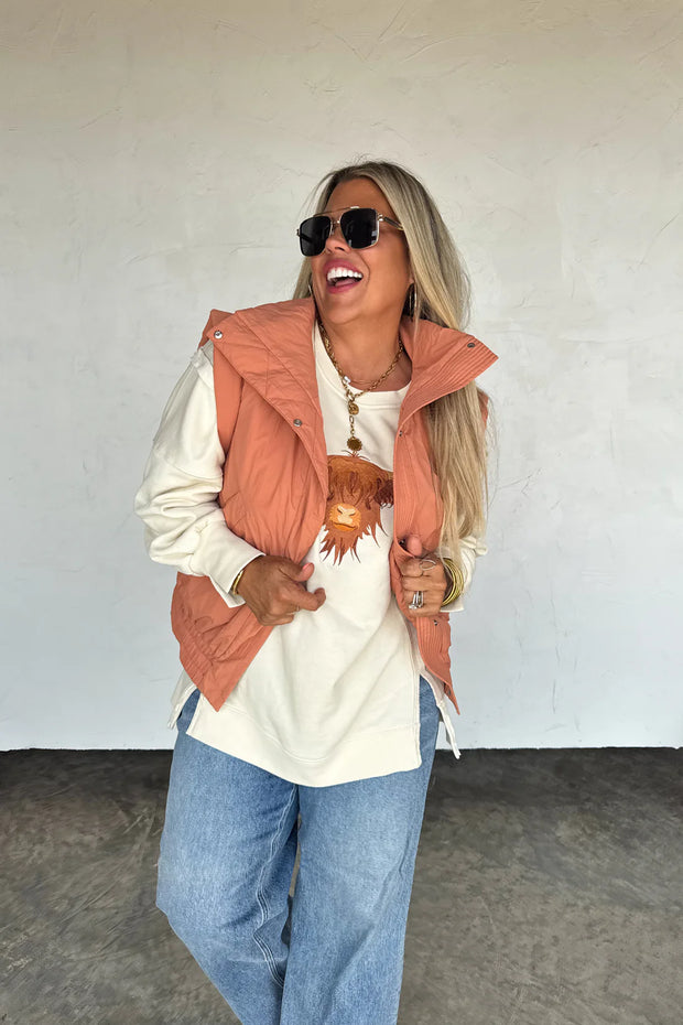 Harlow Puffer Vest - Terracotta