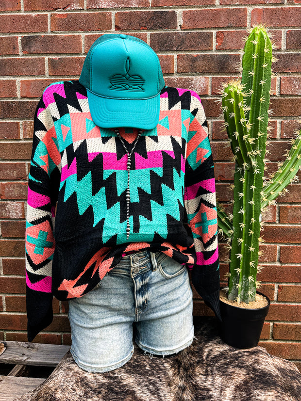 Neon Western Lights Sweater