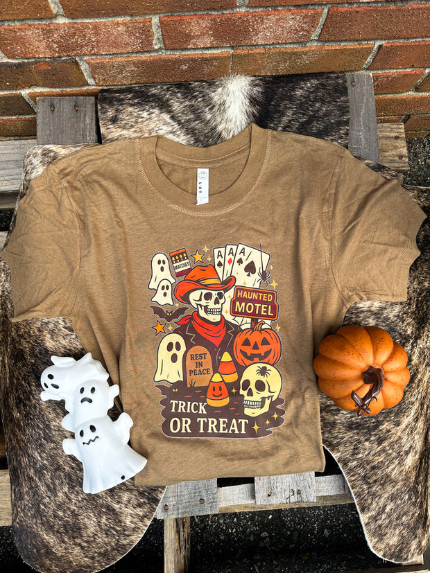 Trick Or Treat Skeleton Graphic Tee