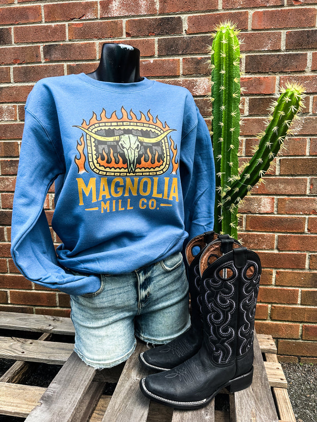 Smokin' Skull MMCO Sweatshirt - Indigo Blue