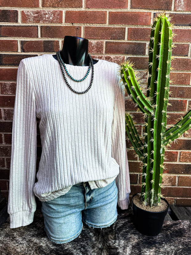 Jet Stream Ribbed Texture Top