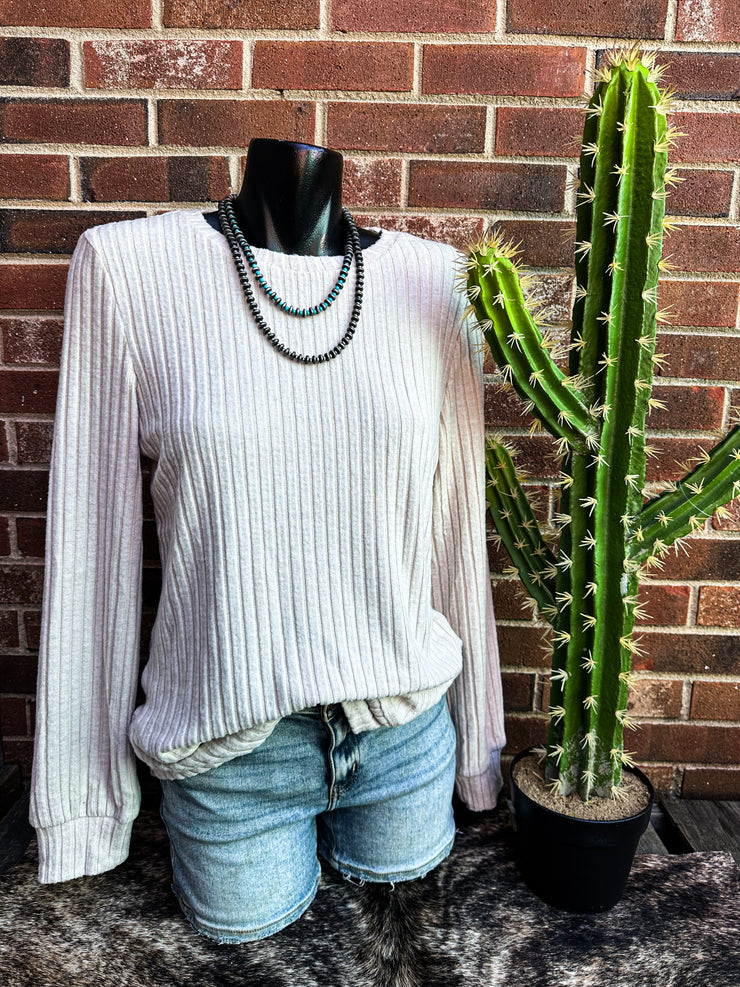 Jet Stream Ribbed Texture Top