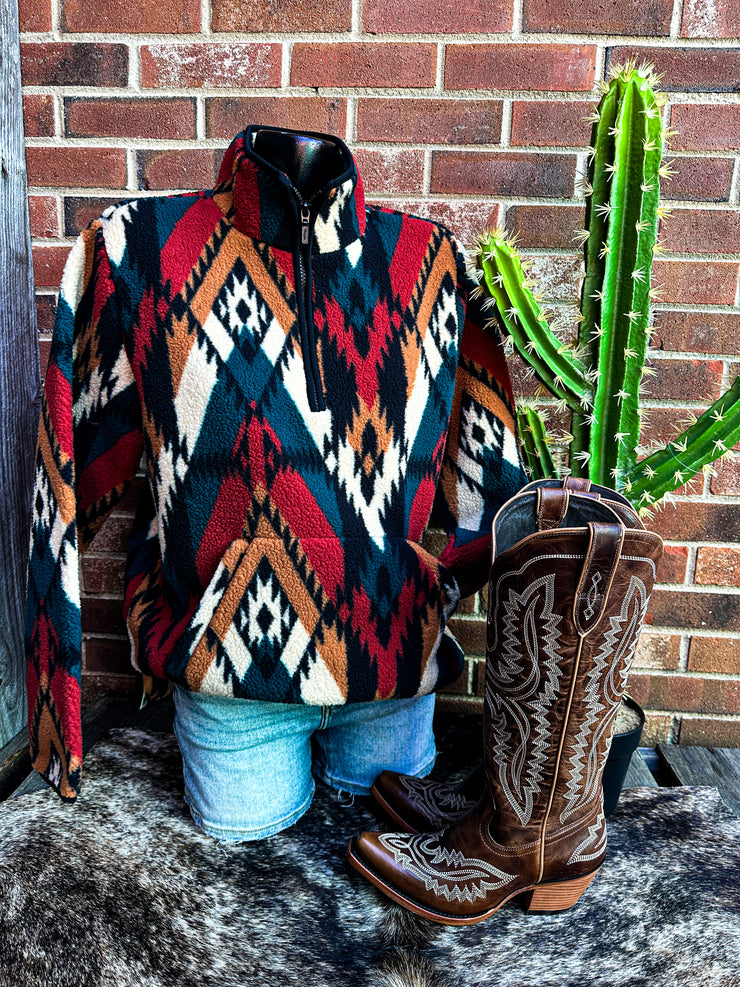 Annie Retro Wrangler Sherpa Pullover