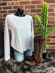 Wilder Waffle Knit Top- - Apricot