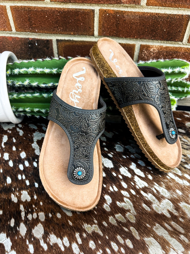 Tulsa Time Sandal- Charcoal