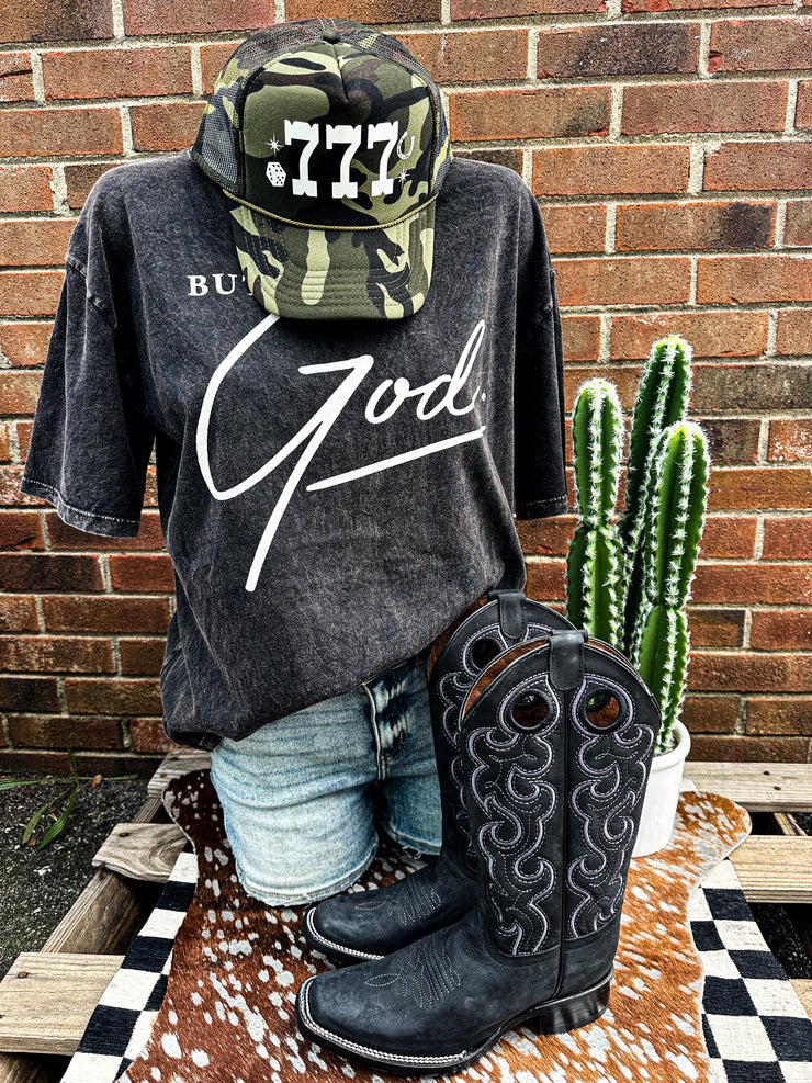 But God Mineral Washed Oversized Tee