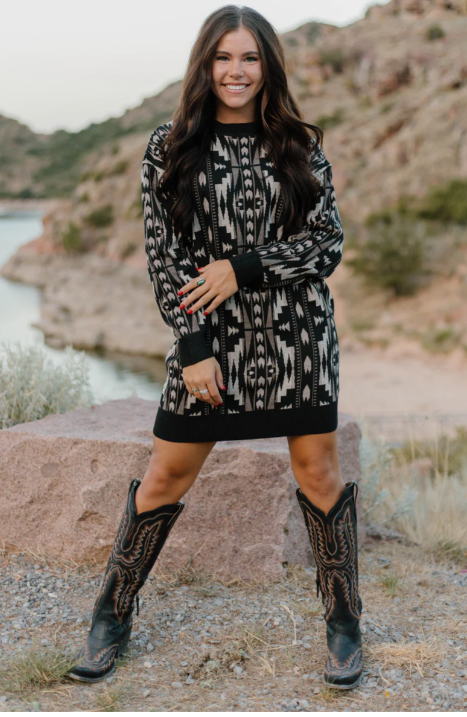 Montana Aztec Sweater Dress