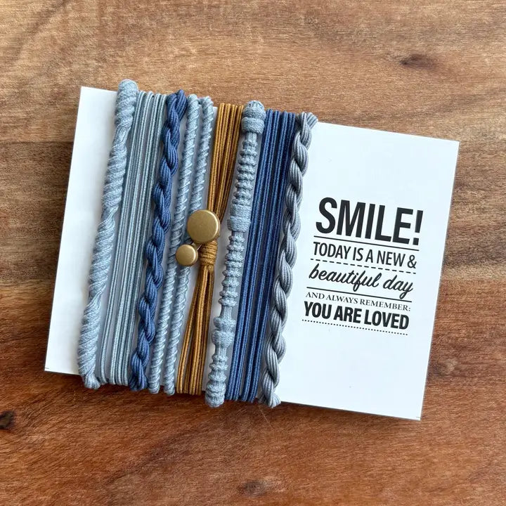 Boho Hair Ties- Blue Charm