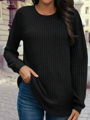 Black Ribbed Texture Top