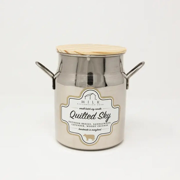 Milk Churn Candle- Quilted sky