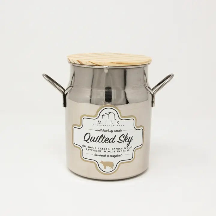 Milk Churn Candle- Quilted sky