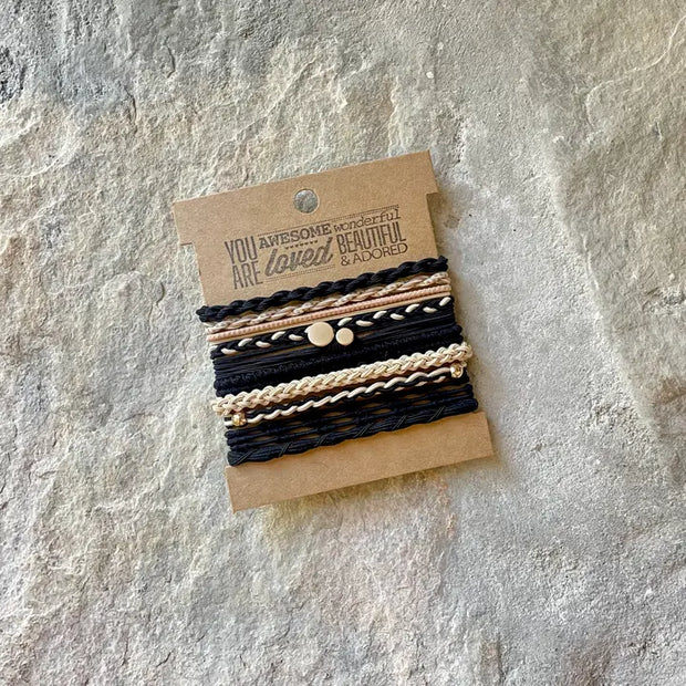 Black & Tan - Boho Hair Ties