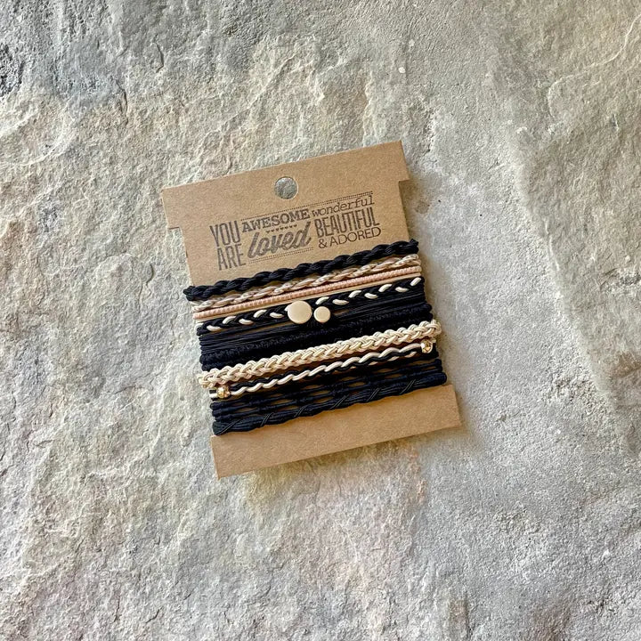 Black & Tan - Boho Hair Ties