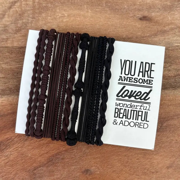 Boho Hair Ties- Dark Chocolate