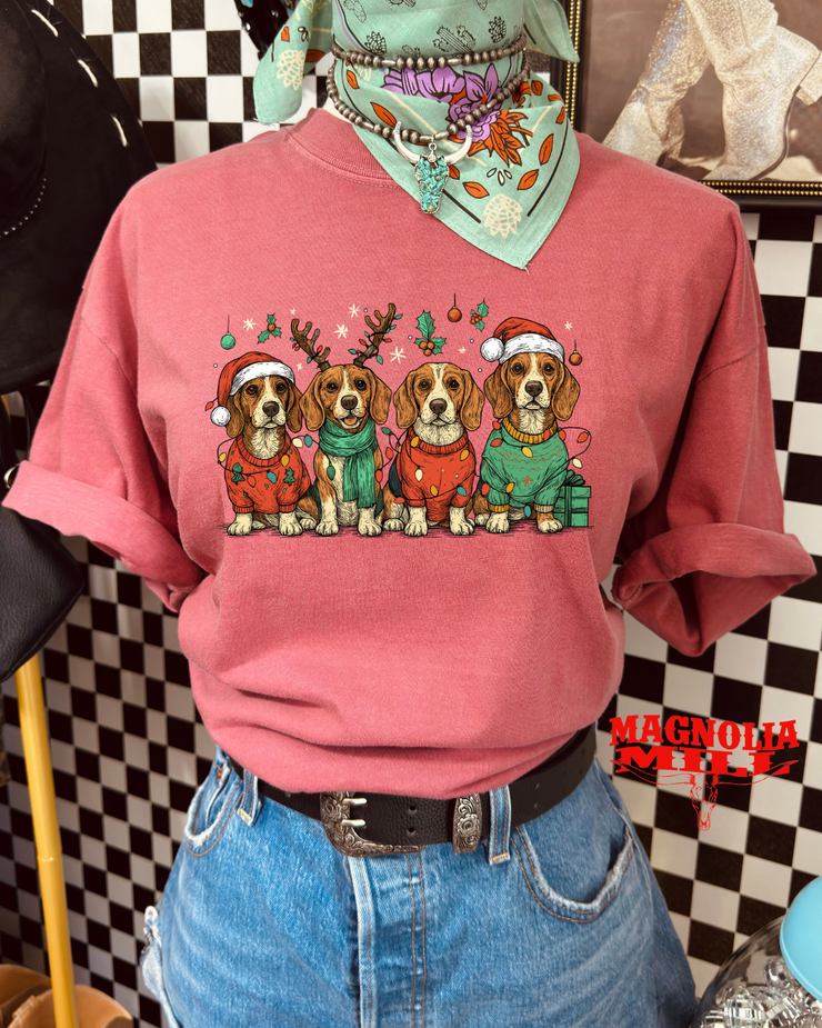 Blizzard Beagles Graphic Tee- Khaki  MADE TO ORDER**