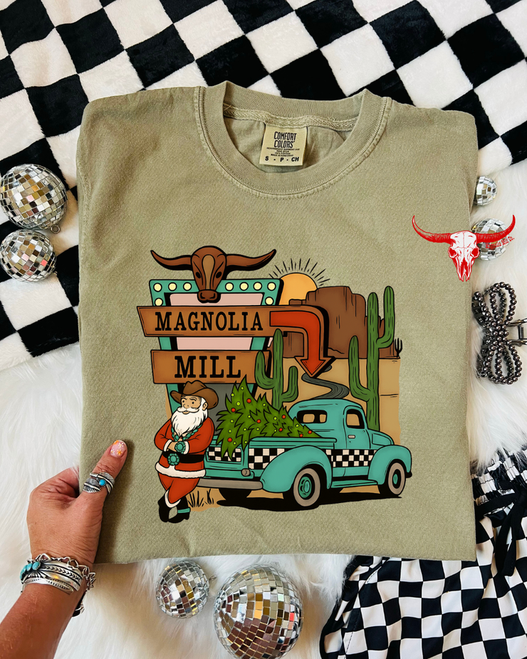 Christmas Cruise Graphic Tee- Khaki  MADE TO ORDER**