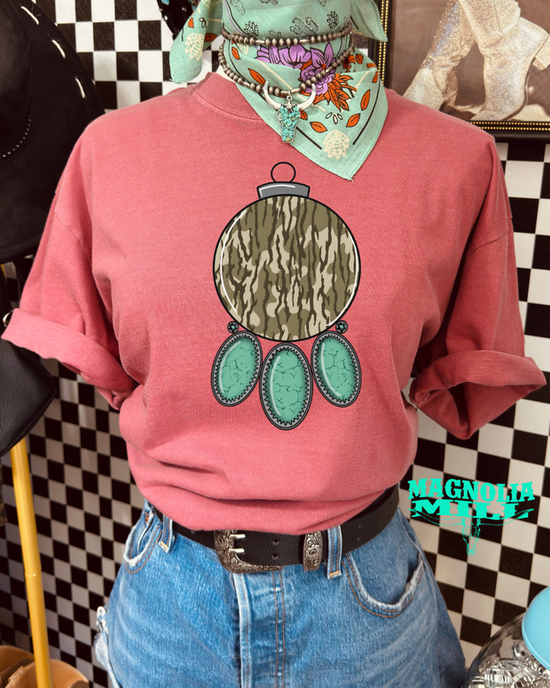 Camo Christmas Ball- Crimson MADE TO ORDER**