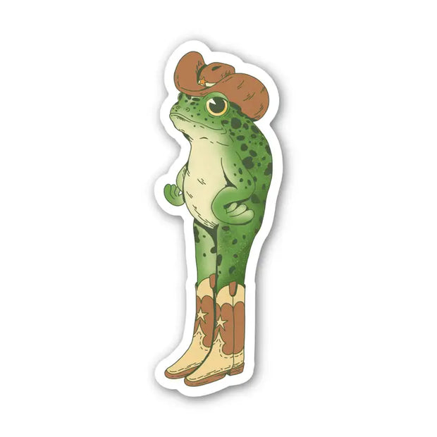 Cowgirl Frog Sticker