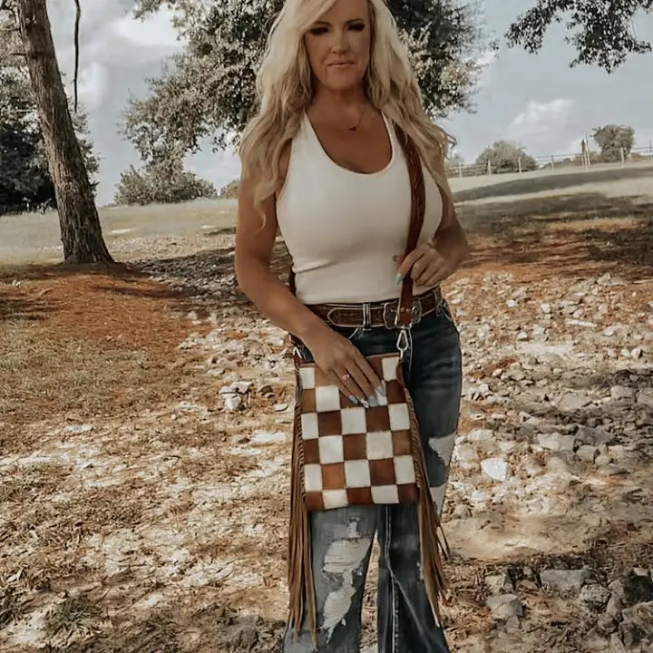 Checkmate Cowhide Purse