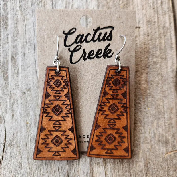 Yuma Tooled Leather Earrings