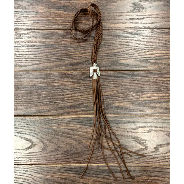 Chocolate Twisted Thunderbird Suede Necklace
