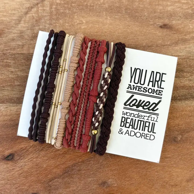Boho Hair Ties- Brown