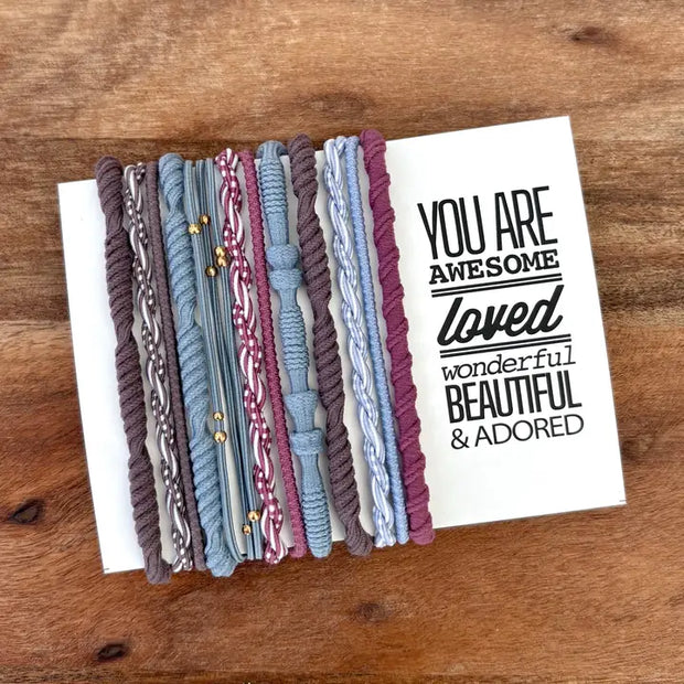 Boho Hair Ties- Blue & Purple