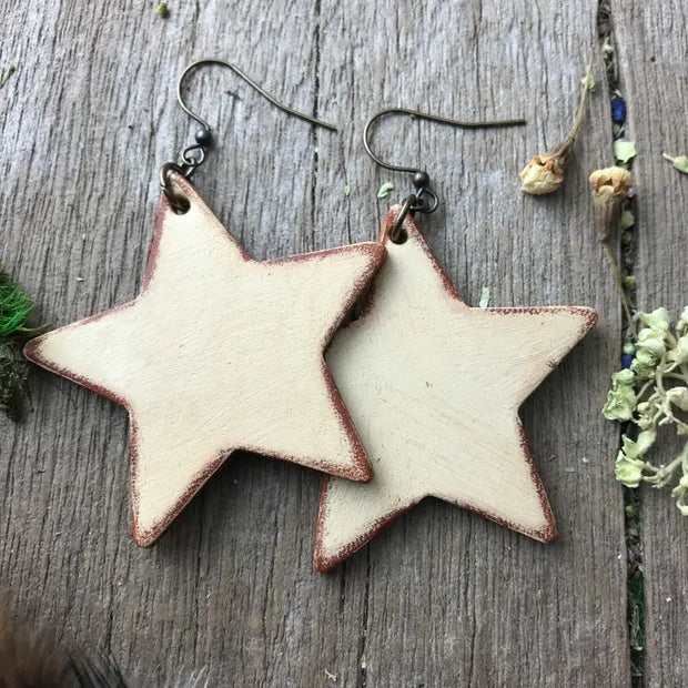 Hand Painted Rustic Finish Earrings