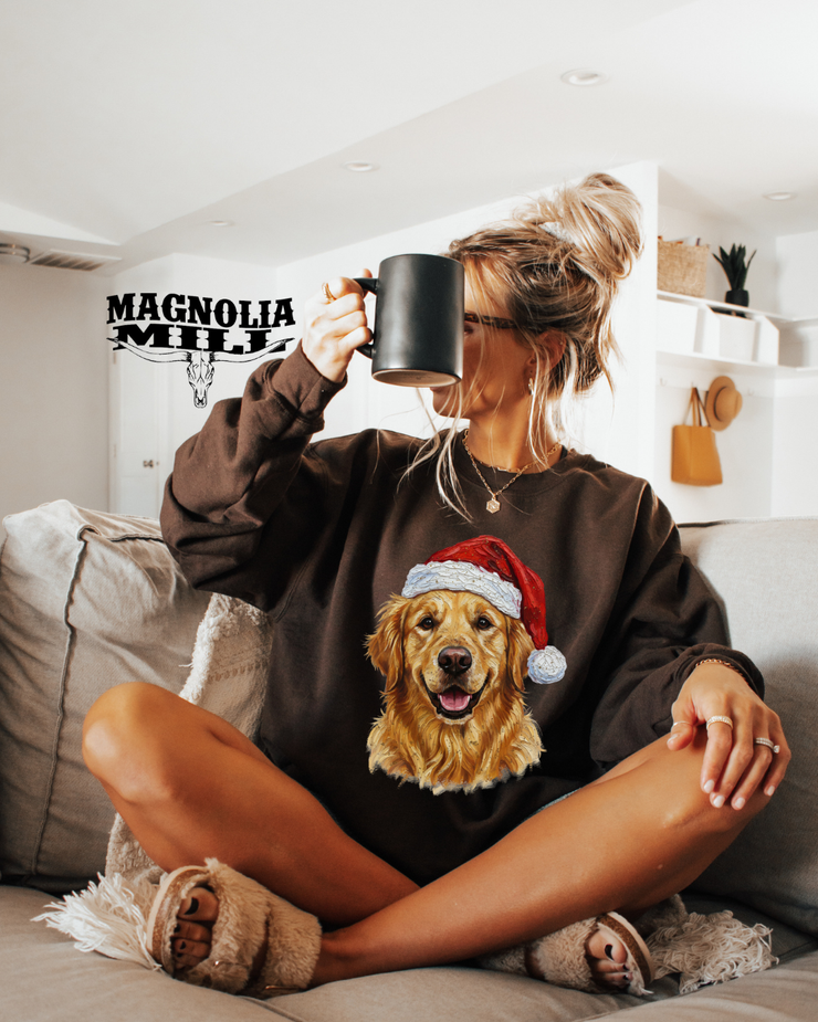 Golden Santa Sweatshirt-  MADE TO ORDER**