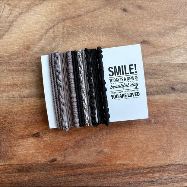 Gray & Black - Boho Hair Ties