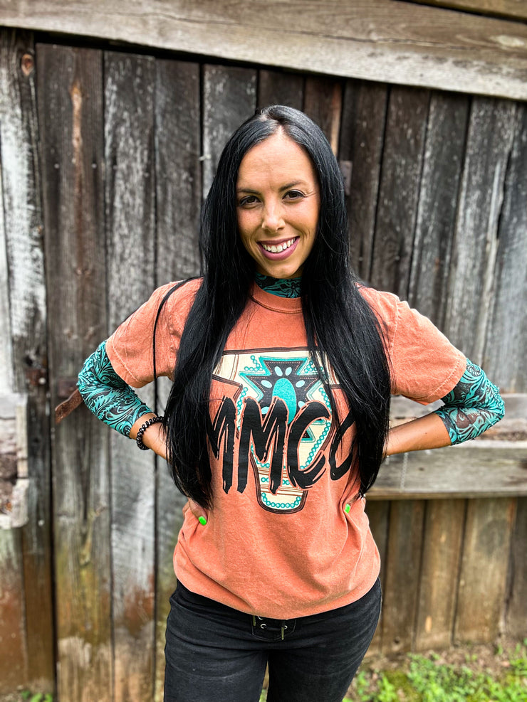 Tooled & Turquoise Top