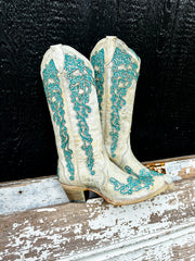 LD Bone Glitter Overlay & Embroidery Corral Boot