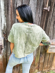 Twisted Time Top - Olive