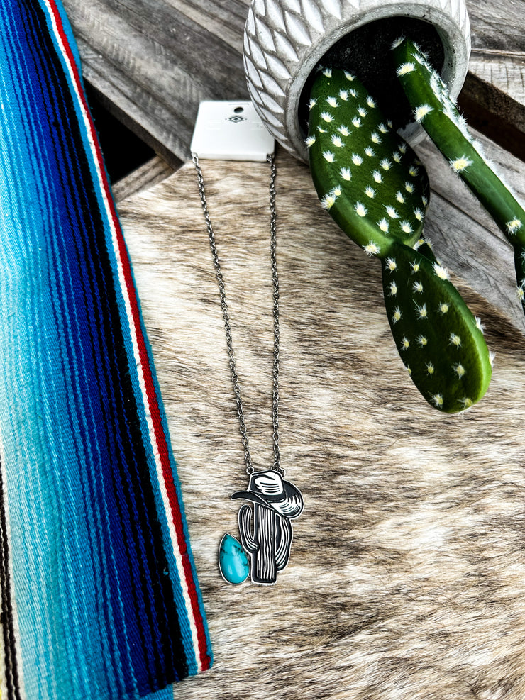 Stoned Cactus Necklace