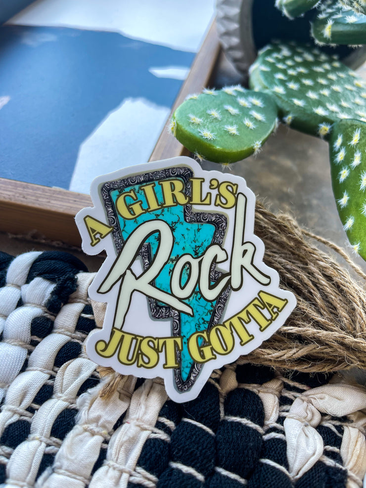 Girls Just Gotta Rock Sticker